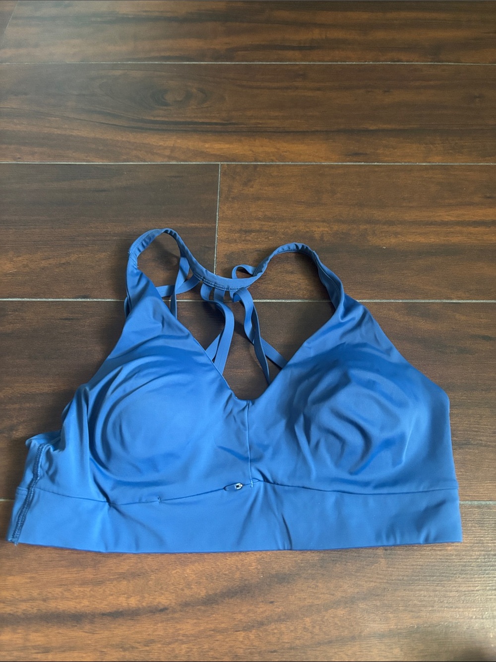 Athleta Strappy Blue Sports Bra - Supportive Padded Bralette